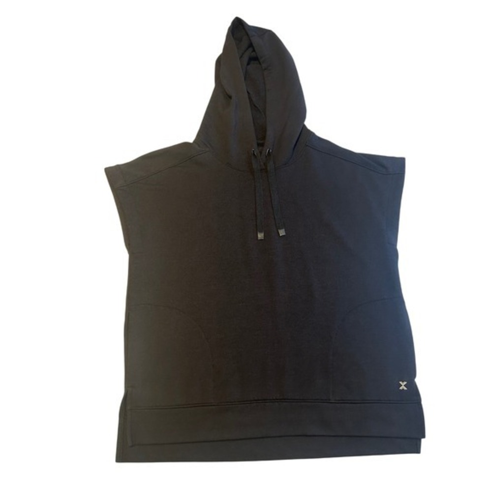Xersion Mens Sleeveless Hoodie Black Pullover Workout Vest Size M